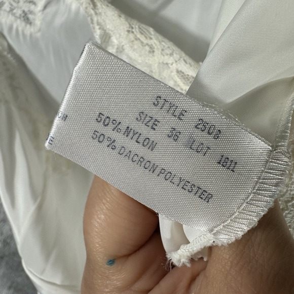 Vintage White Lace Slip Dress Y2K Coquette‎ Lingerie Aesthetic Womens Small - Picture 11 of 13